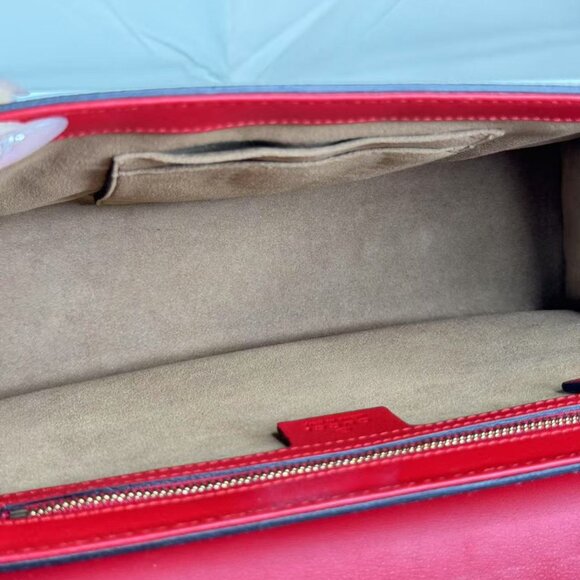 Gucci Red Padlock Shoulder Bag GG Coated Canvas and leather - Picture 8 of 8